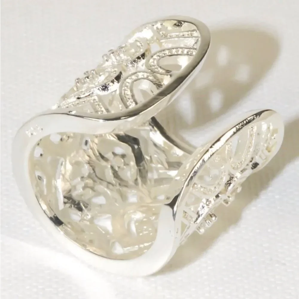 The Paris crystal accented heart cuff open ring